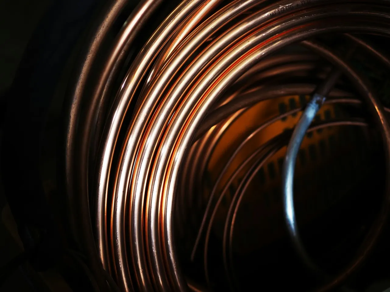 A coil of copper pipe