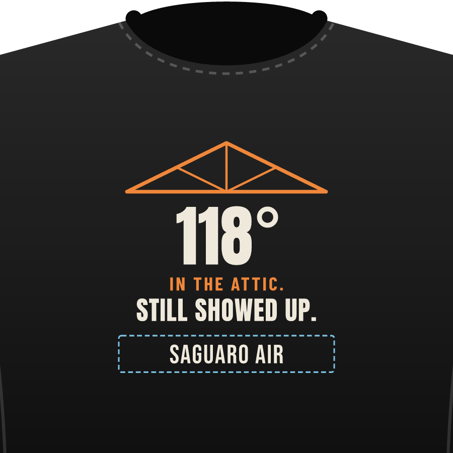 118 in the attic on a everyday tee