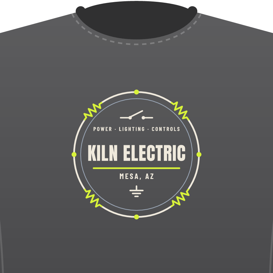 Shop badge (electrical) on a everyday tee