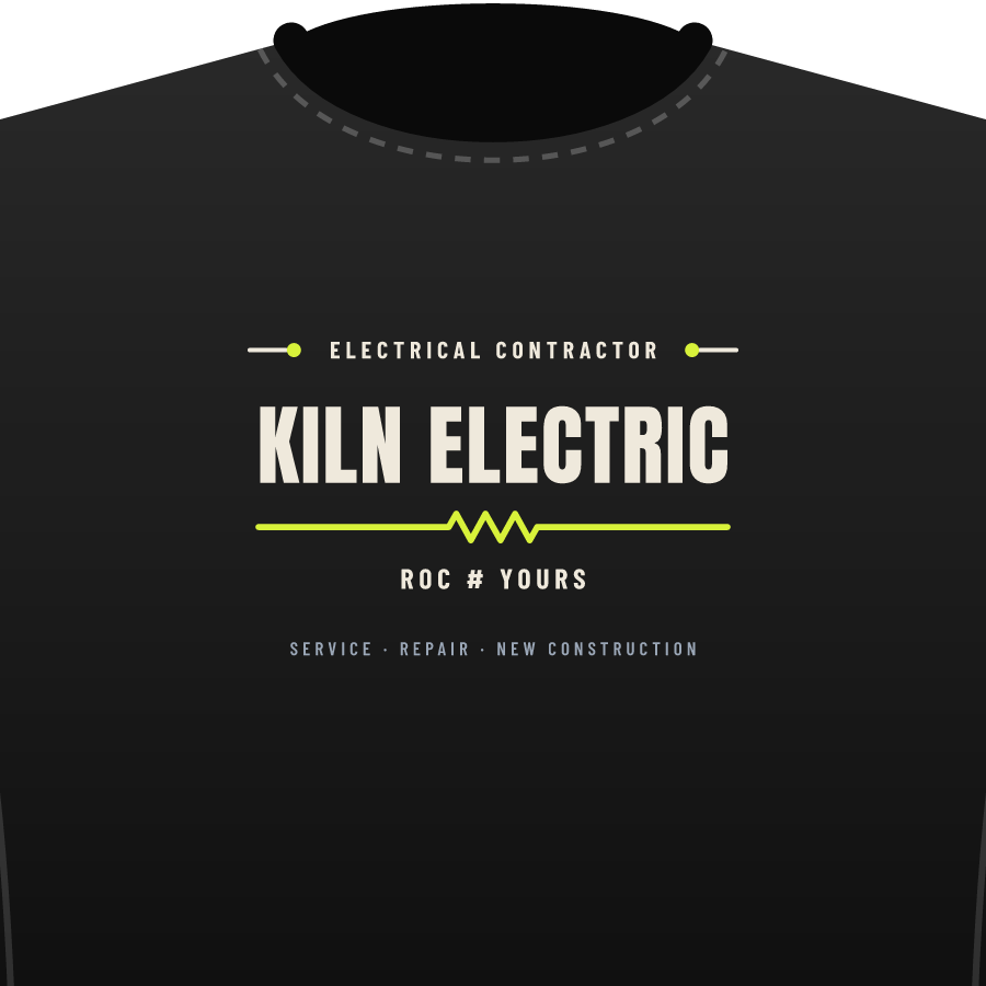 Wordmark (electrical) on a everyday tee