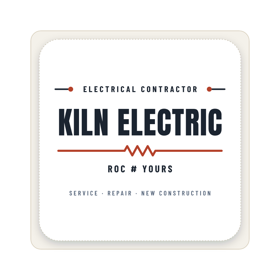 Wordmark (electrical) on a sticker