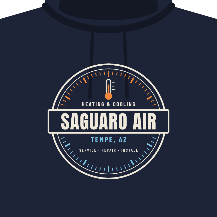 Shop badge (HVAC) on a hoodie
