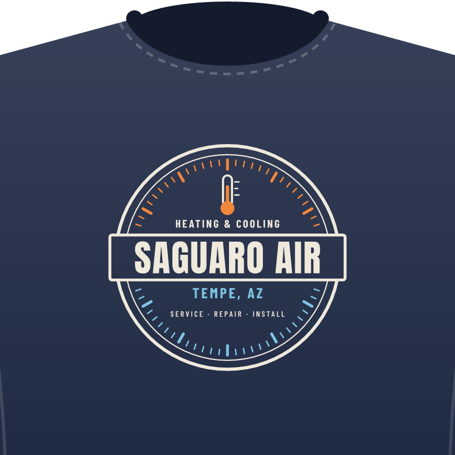 Shop badge (HVAC) on a everyday tee