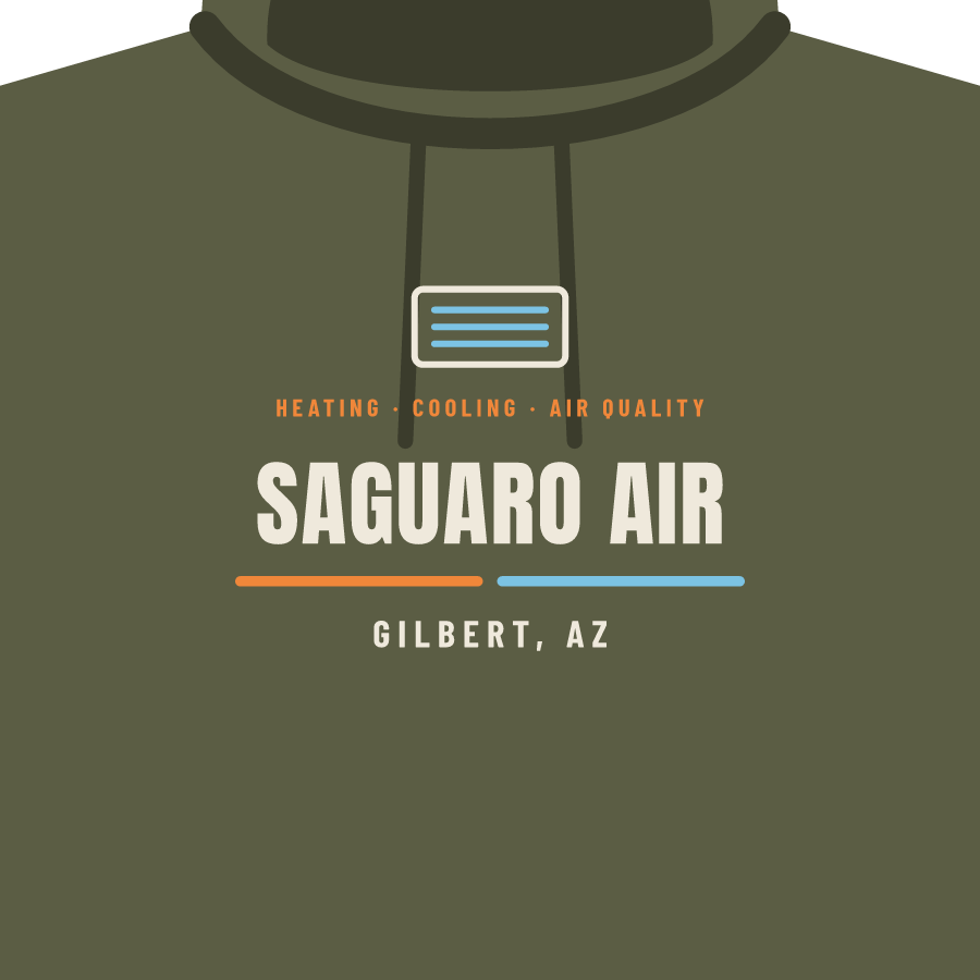Wordmark (HVAC) on a hoodie