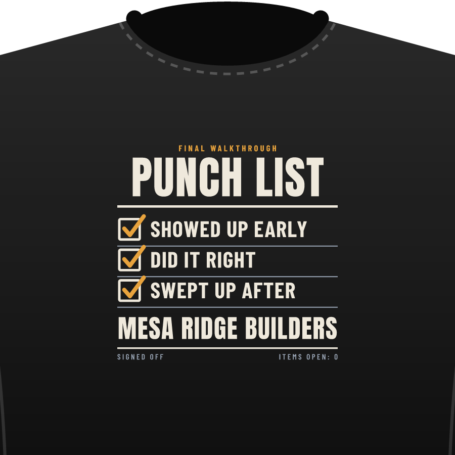 Punch list on a everyday tee