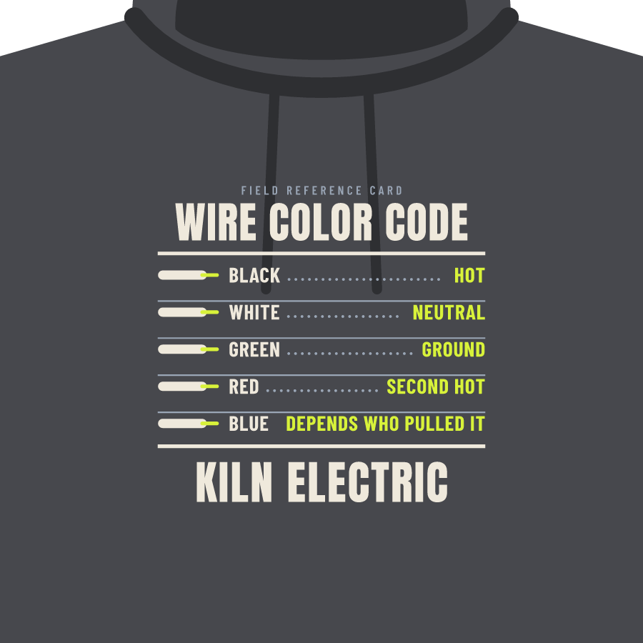 Wire color code on a hoodie