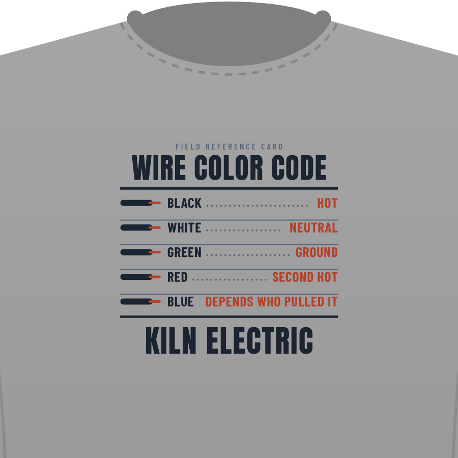 Wire color code on a everyday tee