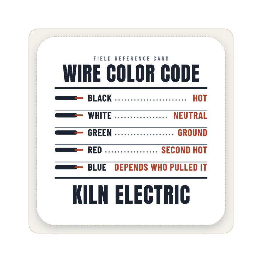 Wire color code on a sticker